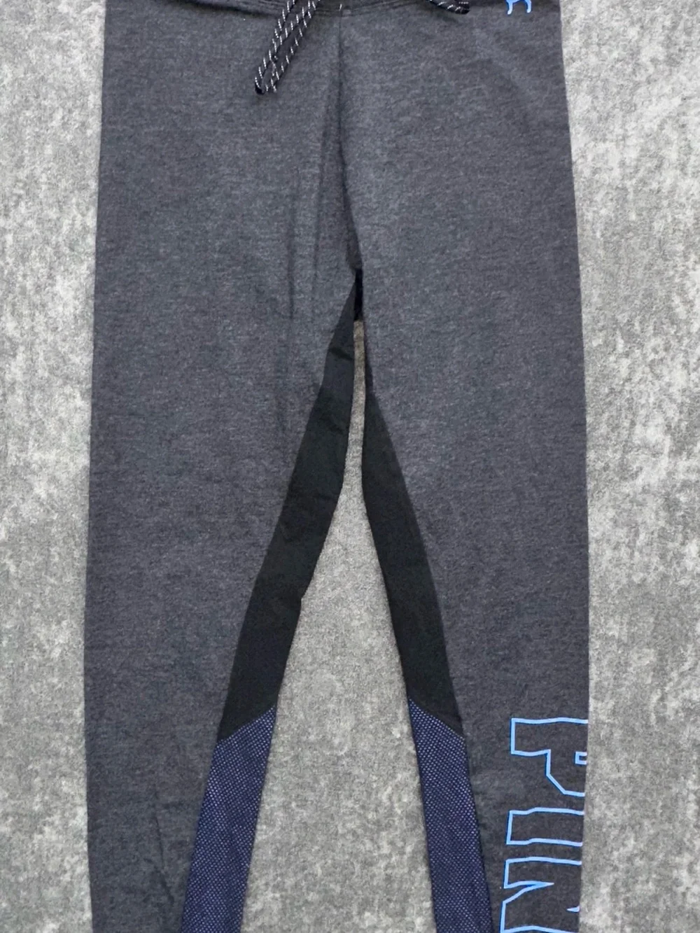 PINK Victoria's Secret Bright Blue Long-Sleeve Logo Tee & leggings (SET)